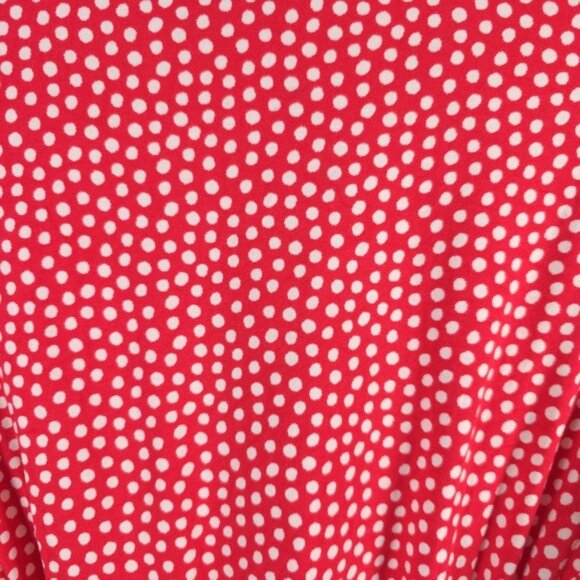 Boden Viscose Blend Wrap Tie V Neck Short Sleeve Top Polka Dot J0664 Size 8P‎ - Picture 7 of 9